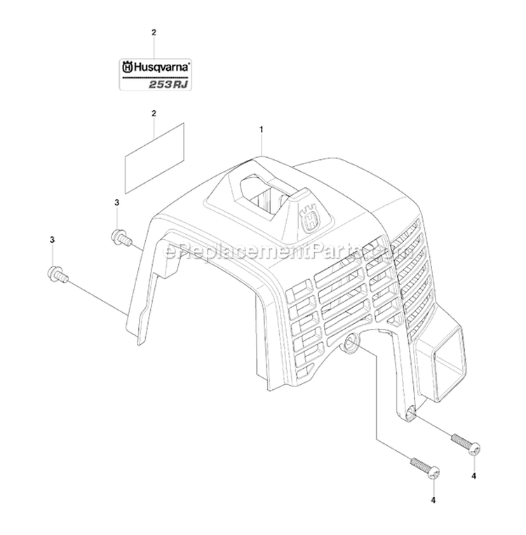 Cylinder Cover Diagram and Parts List for 253RJ 2009-04 Husqvarna Brush Cutter