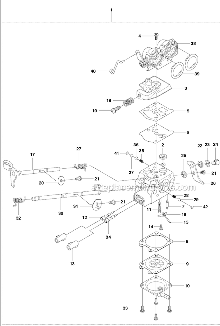 Carburetor Diagram and Parts List for 253RJ 2011-08 Husqvarna Brush Cutter