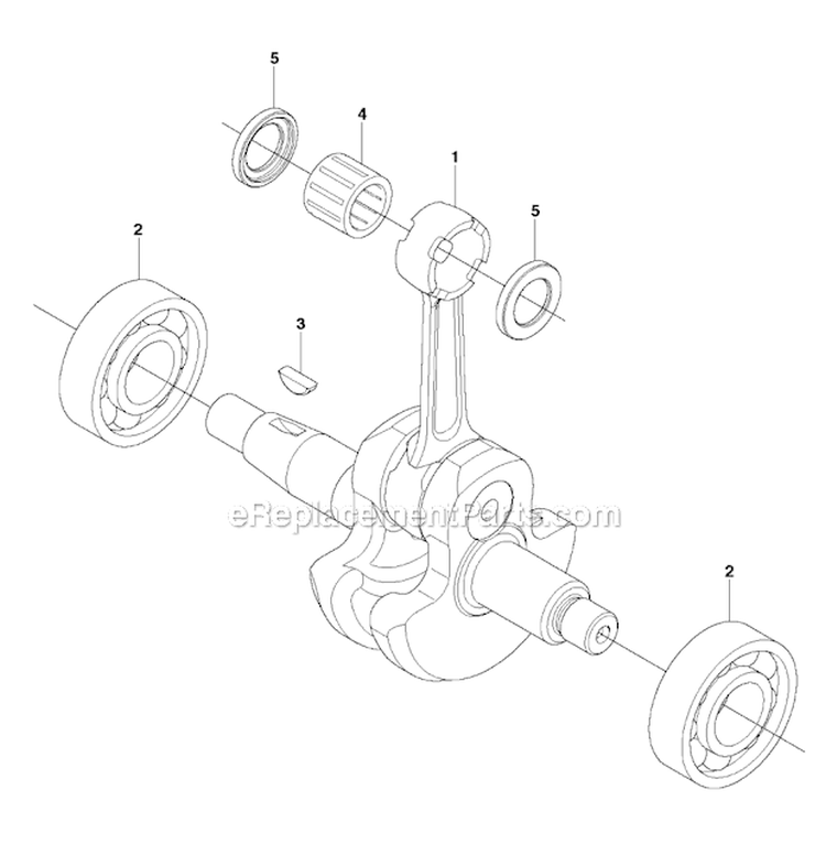 Crankshaft Diagram and Parts List for 253RJ 2011-08 Husqvarna Brush Cutter