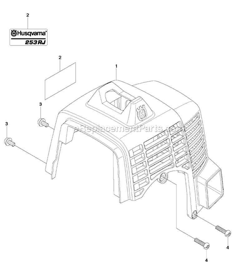 Cylinder Cover Diagram and Parts List for 253RJ 2011-08 Husqvarna Brush Cutter
