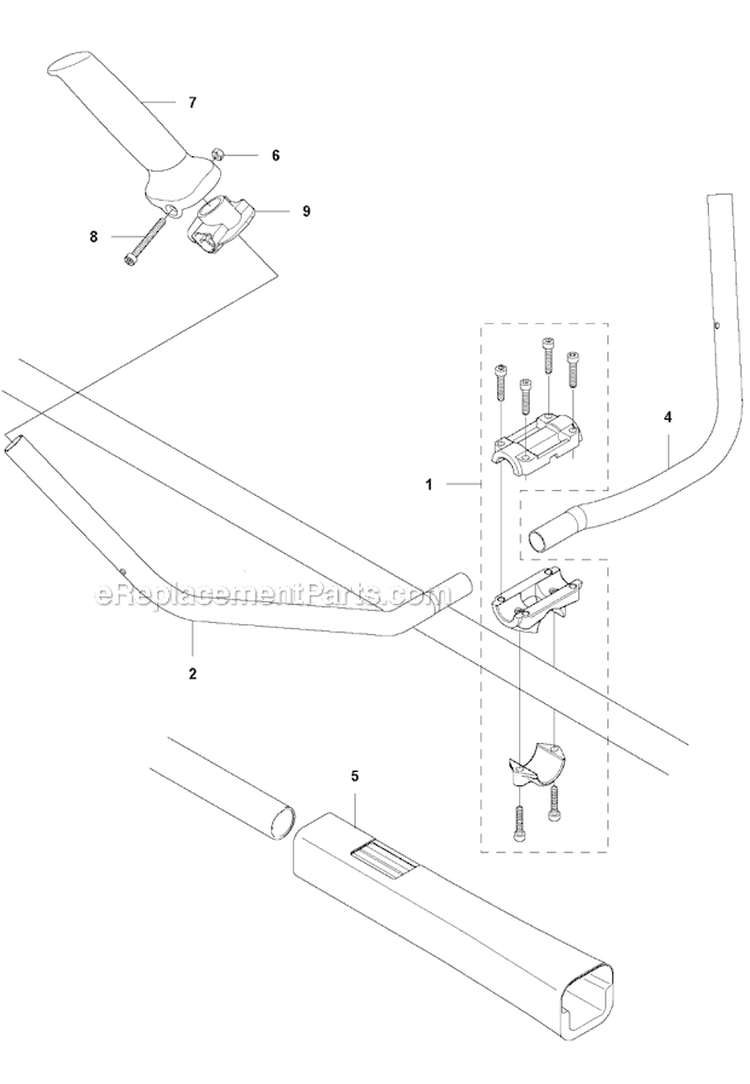 Handle Diagram and Parts List for 253R 2011-08 Husqvarna Brush Cutter