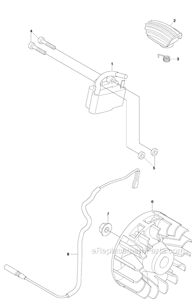 Ignition System Diagram and Parts List for 253R 2011-08 Husqvarna Brush Cutter