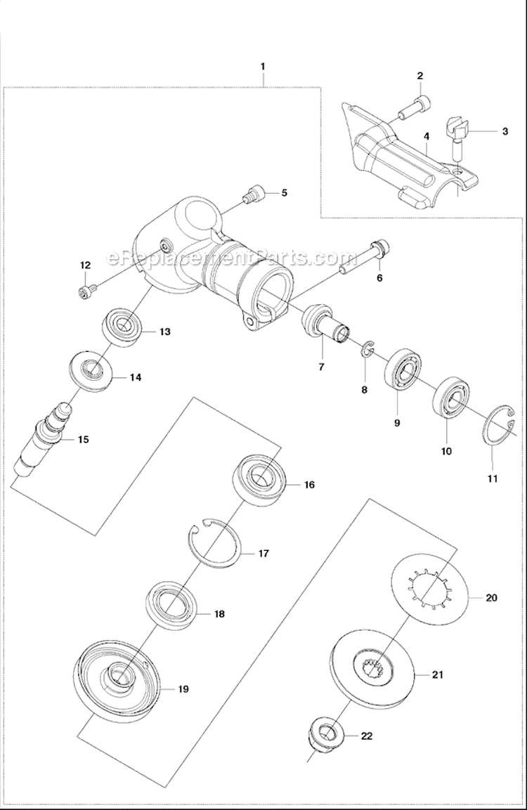 Bevel Gear Diagram and Parts List for 253R 2011-08 Husqvarna Brush Cutter