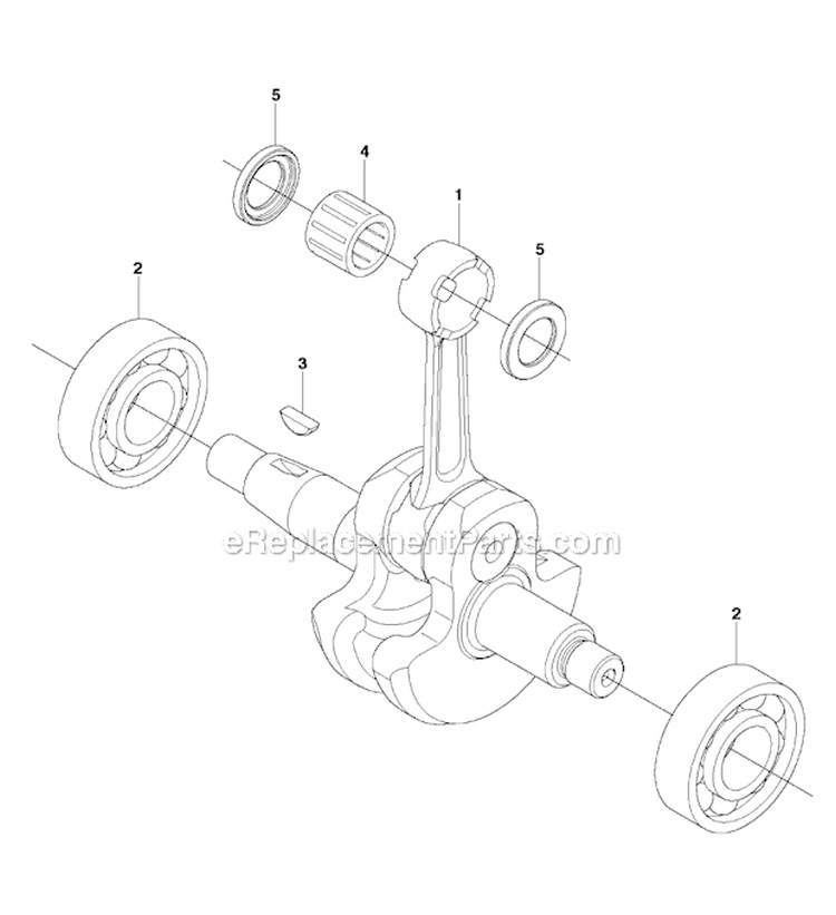 Crankshaft Diagram and Parts List for 253R 2011-08 Husqvarna Brush Cutter