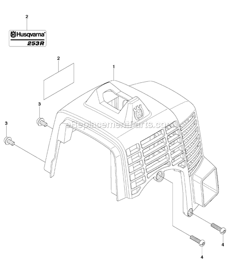 Cylinder Cover Diagram and Parts List for 253R 2011-08 Husqvarna Brush Cutter