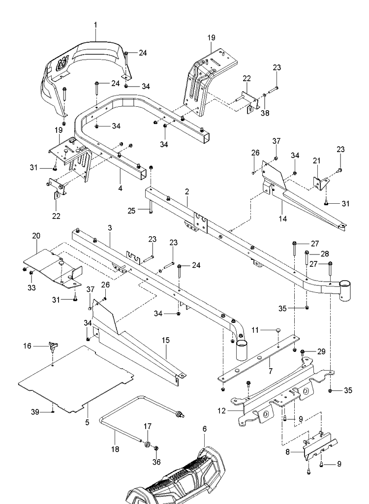 Frame Diagram and Parts List for Z248F (96795390300)(2018-10) Husqvarna Lawn Mower