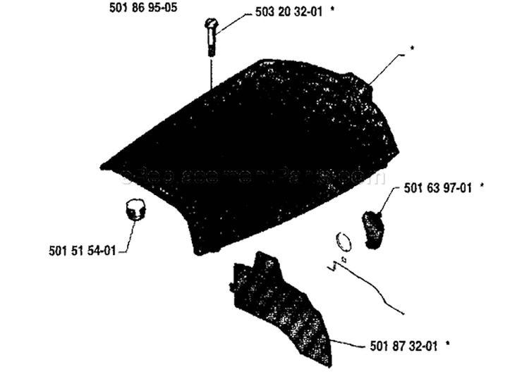 Page M Diagram and Parts List for 254 1986-04 Husqvarna Chainsaw