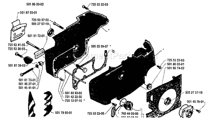 Page D Diagram and Parts List for 254 1986-04 Husqvarna Chainsaw