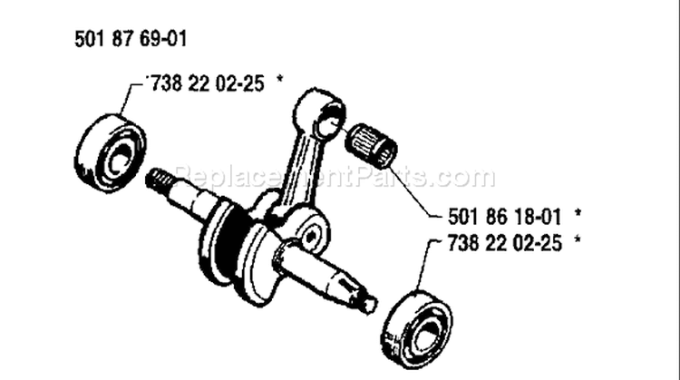 Page E Diagram and Parts List for 254 1986-04 Husqvarna Chainsaw