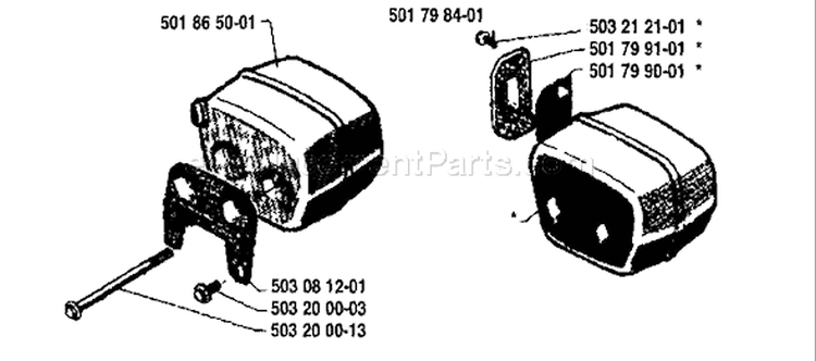 Page G Diagram and Parts List for 254 1986-04 Husqvarna Chainsaw