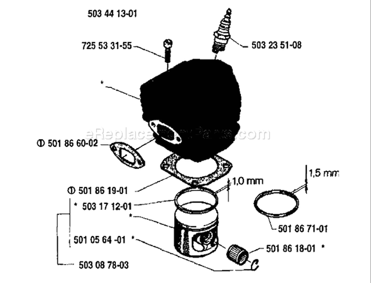 Page I Diagram and Parts List for 254 1986-04 Husqvarna Chainsaw