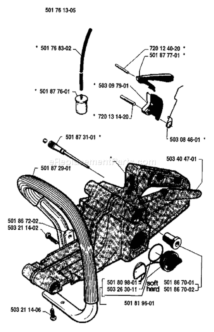 Page L Diagram and Parts List for 254 1987-01 Husqvarna Chainsaw