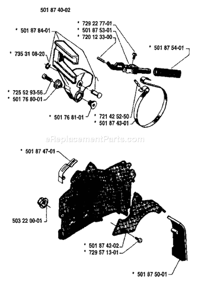 Page C Diagram and Parts List for 254 1987-01 Husqvarna Chainsaw