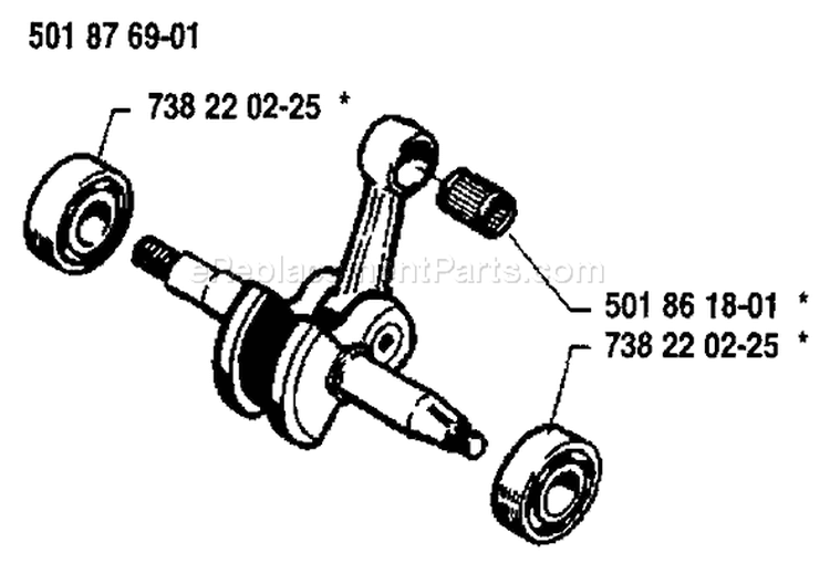 Page E Diagram and Parts List for 254 1987-01 Husqvarna Chainsaw