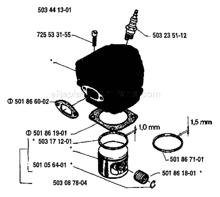 Page I Diagram and Parts List for 254 1987-01 Husqvarna Chainsaw