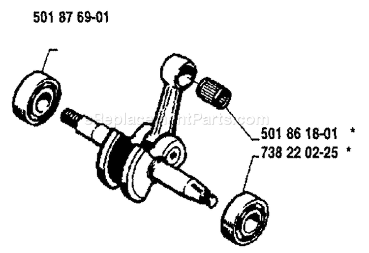 Page E Diagram and Parts List for 254 1988-02 Husqvarna Chainsaw
