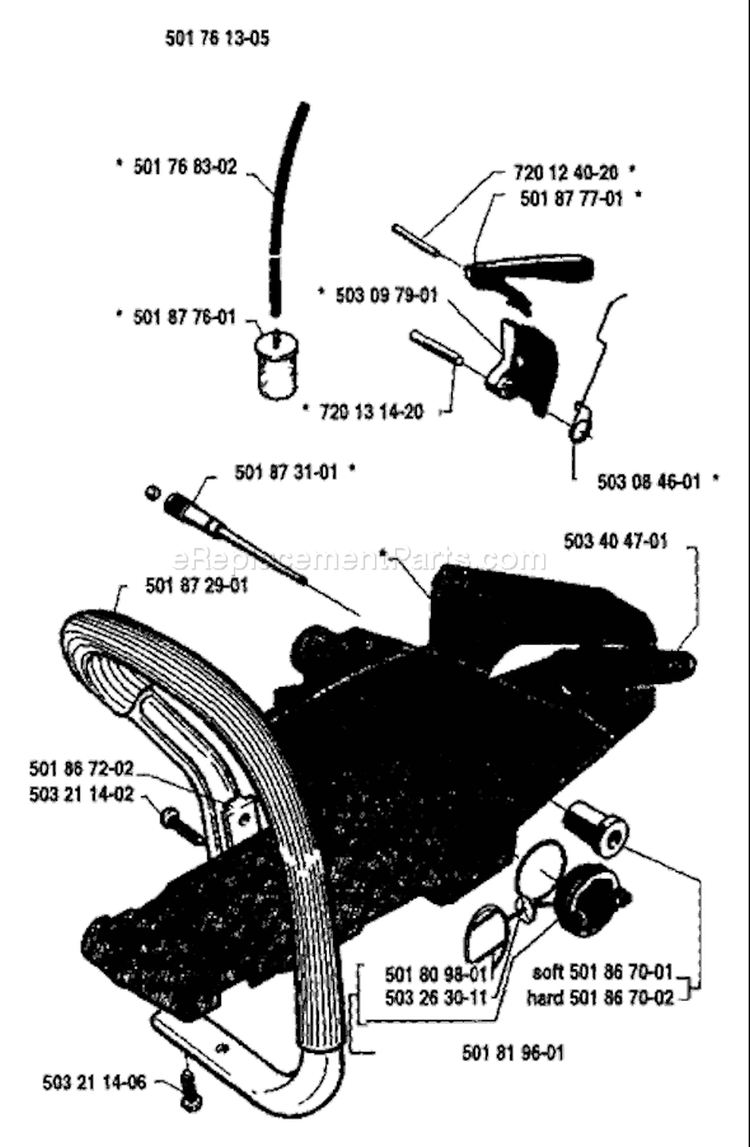 Page F Diagram and Parts List for 254 1988-02 Husqvarna Chainsaw