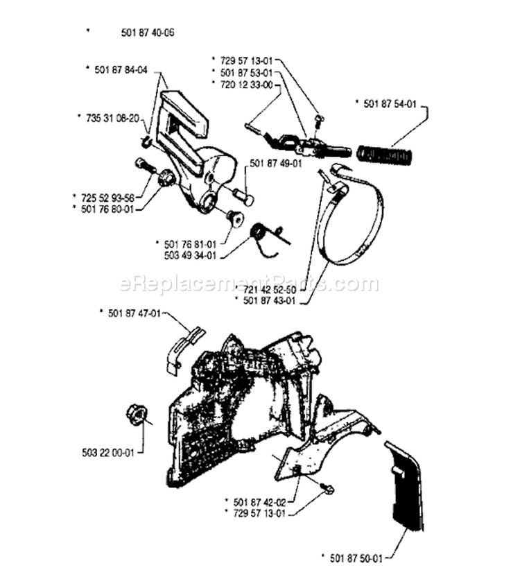 Page C Diagram and Parts List for 254 1990-05 Husqvarna Chainsaw