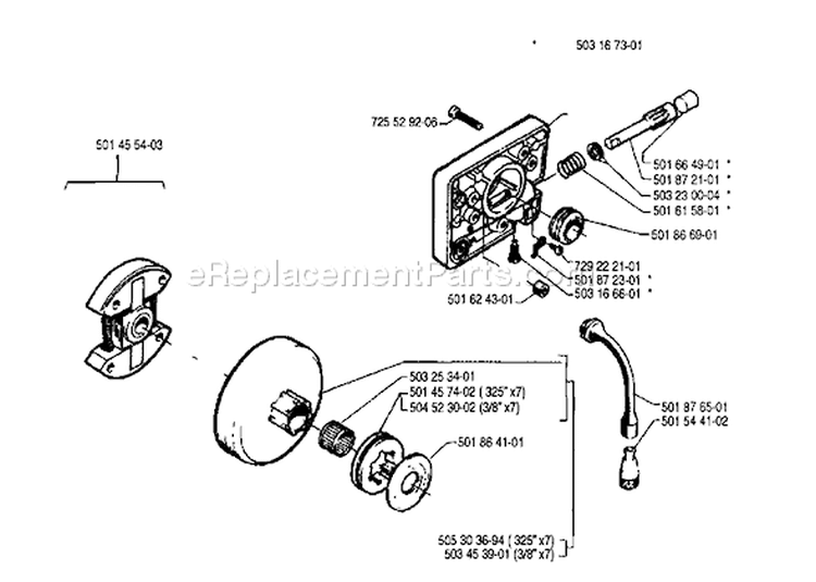 Page D Diagram and Parts List for 254 1990-05 Husqvarna Chainsaw