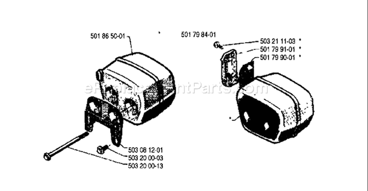 Page H Diagram and Parts List for 254 1990-05 Husqvarna Chainsaw