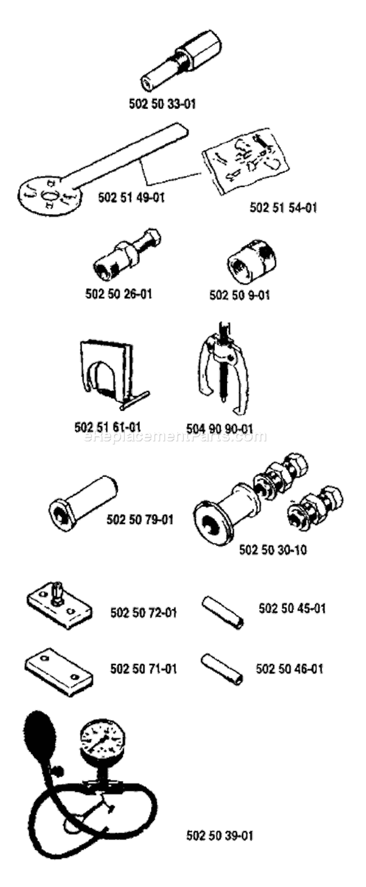 Page J Diagram and Parts List for 154 1984-10 Husqvarna Chainsaw