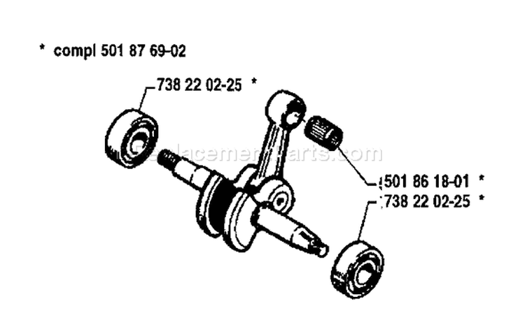 Page E Diagram and Parts List for 254 1992-10 Husqvarna Chainsaw