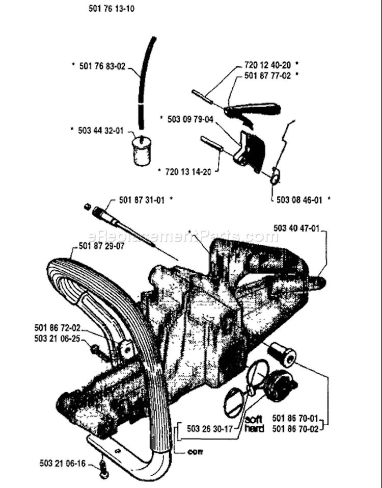 Page N Diagram and Parts List for 254 1994-06 Husqvarna Chainsaw
