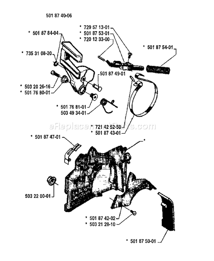 Page C Diagram and Parts List for 254 1994-06 Husqvarna Chainsaw