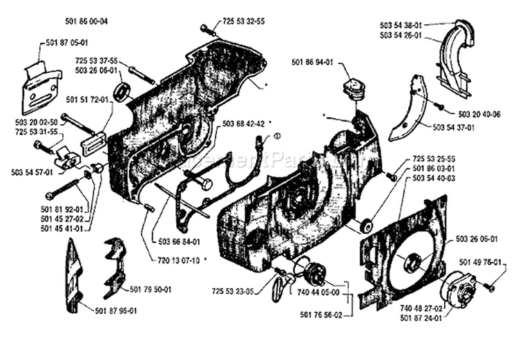 Page D Diagram and Parts List for 254 1994-06 Husqvarna Chainsaw