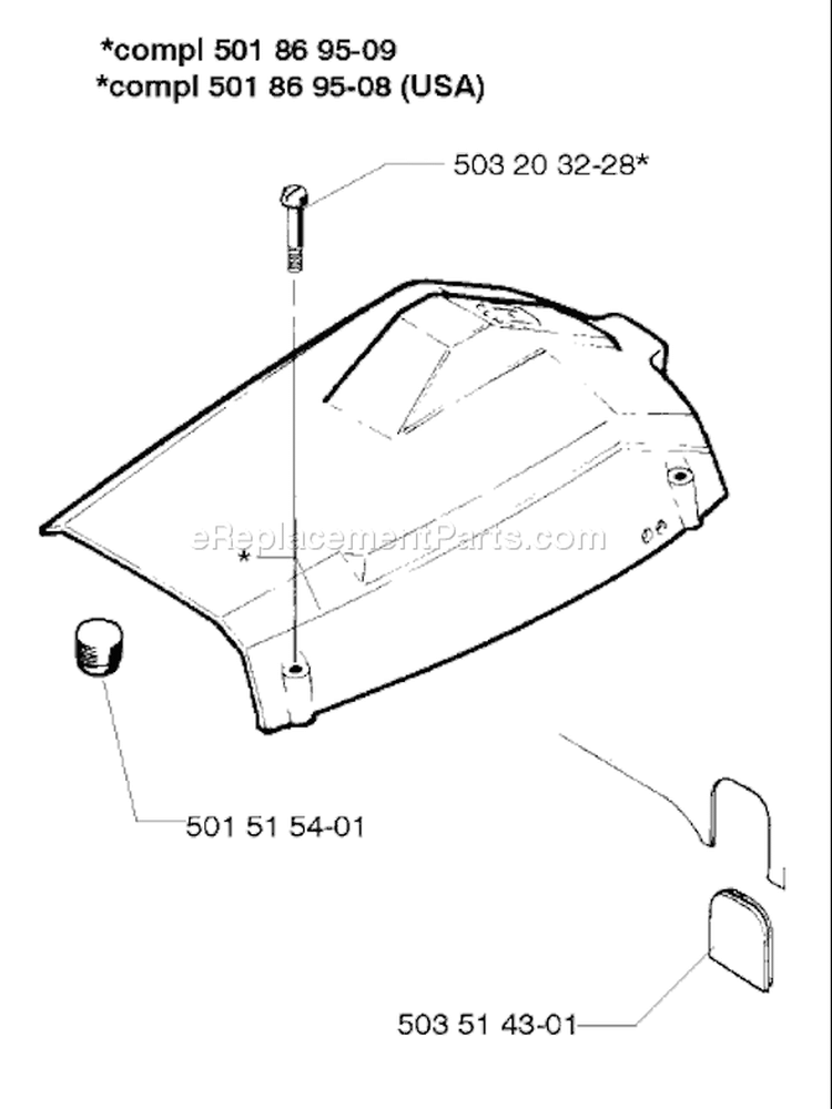 Page O Diagram and Parts List for 254 1996-01 Husqvarna Chainsaw