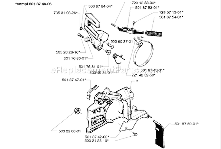 Page C Diagram and Parts List for 254 1996-01 Husqvarna Chainsaw