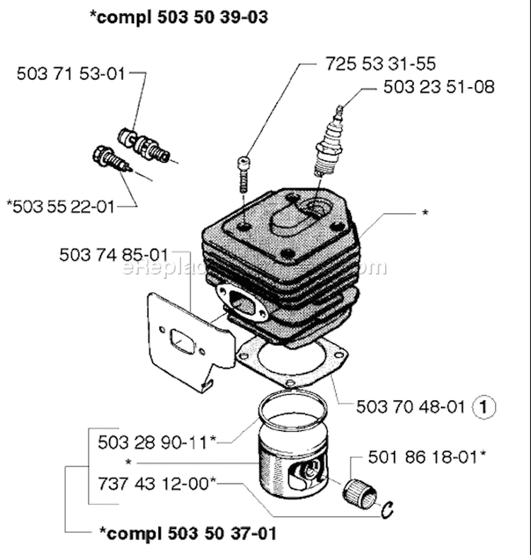 Page I Diagram and Parts List for 254 1998-03 Husqvarna Chainsaw