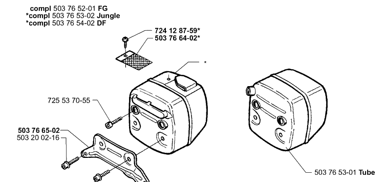 Muffler Diagram and Parts List for 362EPA 1999-11 Husqvarna Chainsaw