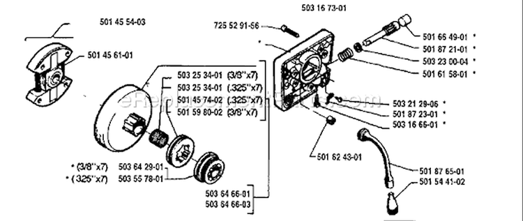 Page H Diagram and Parts List for 257 1994-06 Husqvarna Chainsaw