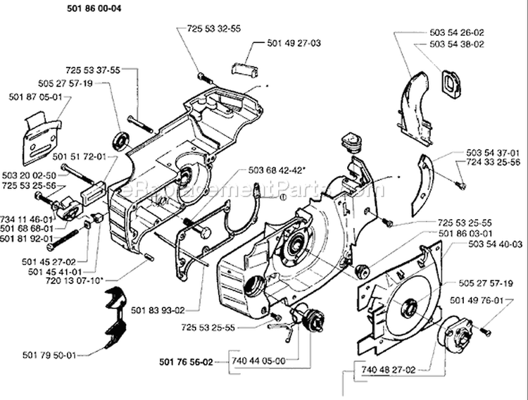 Page D Diagram and Parts List for 257 1996-01 Husqvarna Chainsaw