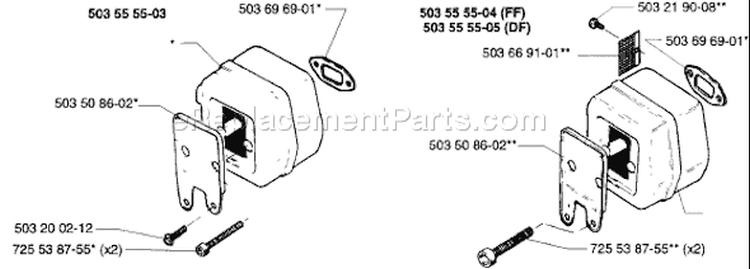 Page G Diagram and Parts List for 257 1996-01 Husqvarna Chainsaw