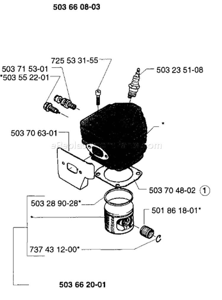 Page I Diagram and Parts List for 257 1996-01 Husqvarna Chainsaw