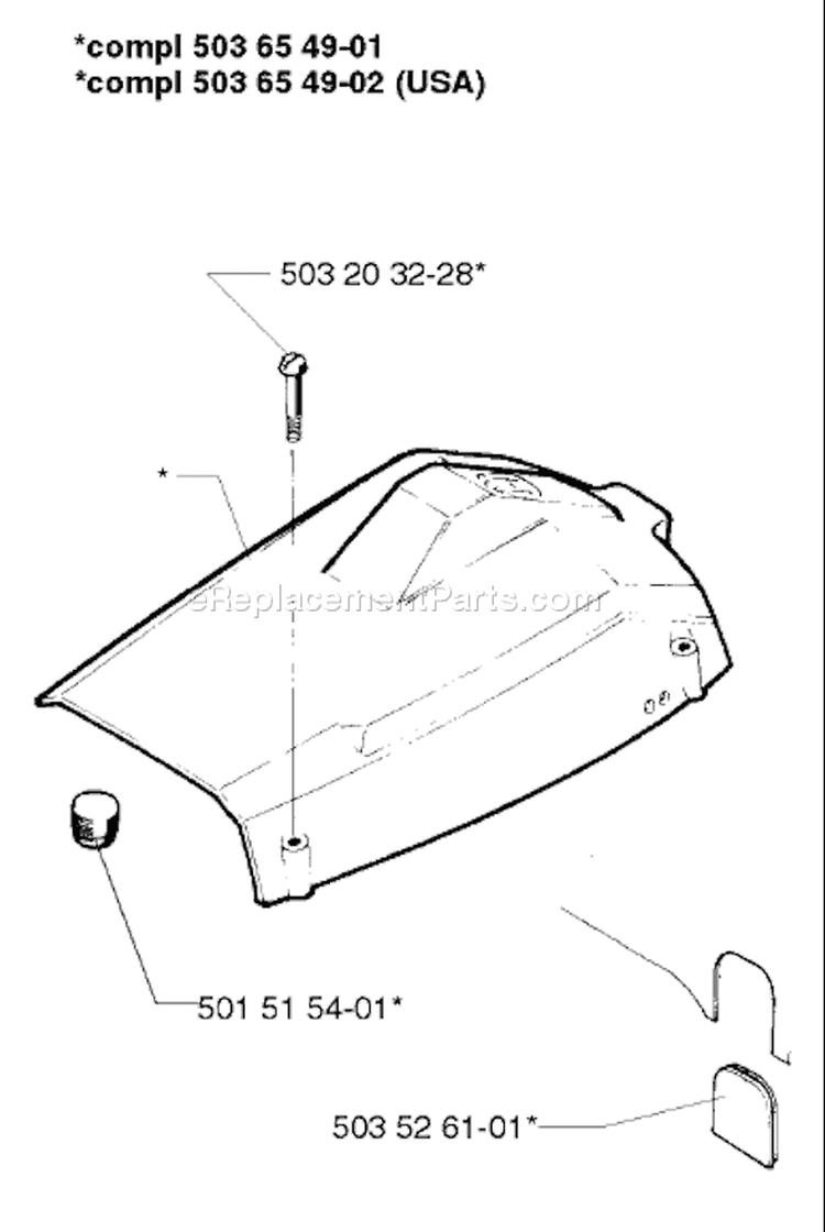 Page L Diagram and Parts List for 257 1998-03 Husqvarna Chainsaw