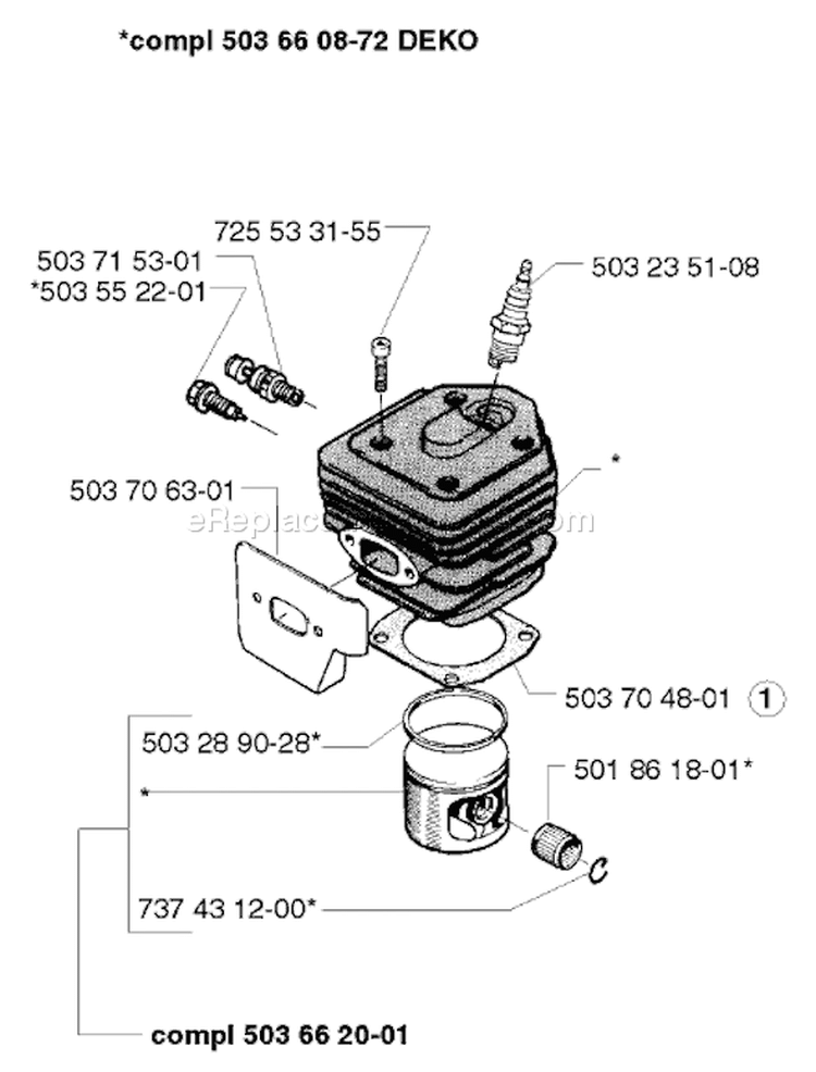 Page I Diagram and Parts List for 257 1998-03 Husqvarna Chainsaw
