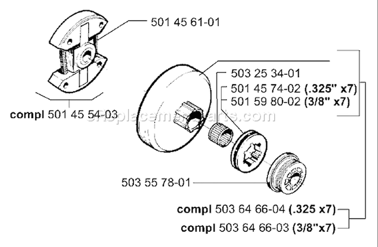 Page D Diagram and Parts List for 257 2001-09 Husqvarna Chainsaw