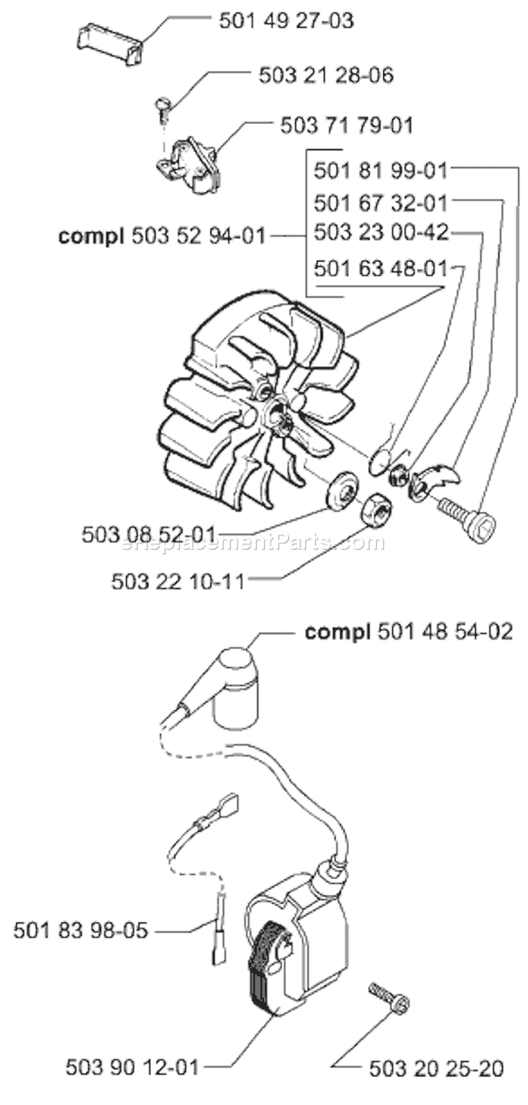 Page I Diagram and Parts List for 257 2001-09 Husqvarna Chainsaw