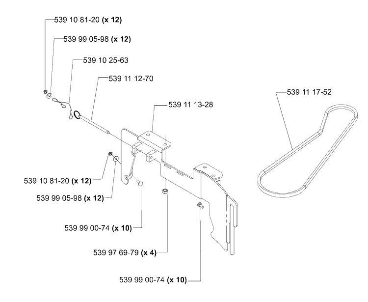 Blower - B Diagram and Parts List for HCS1372 (539111750)(2005-03) Husqvarna Lawn Tractor Accessories