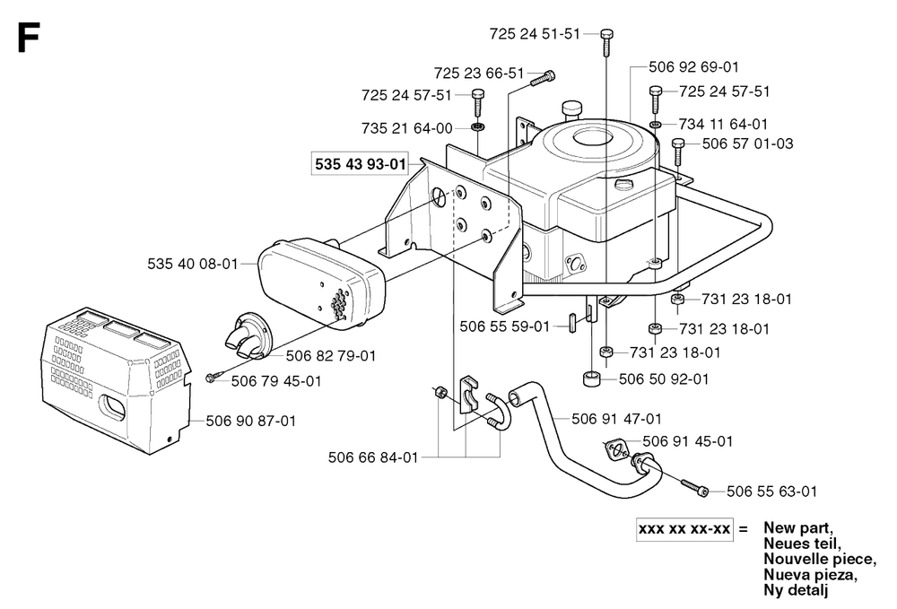 Engine Diagram and Parts List for R11BIO 2003-01 Husqvarna Lawn Tractor