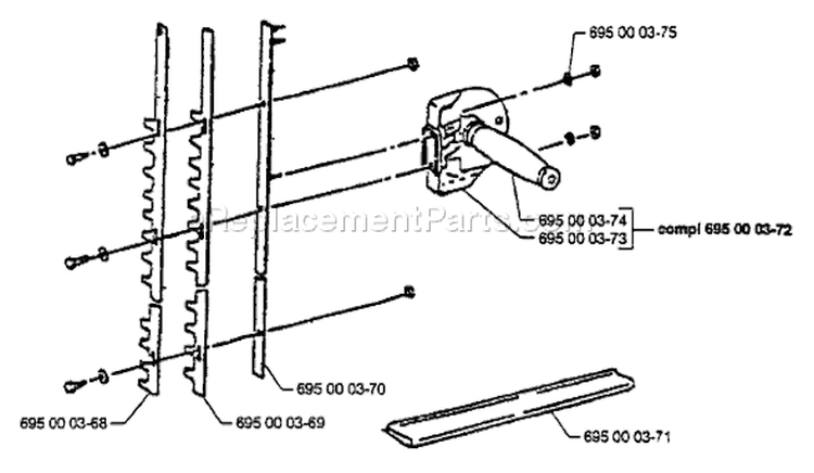 Page H Diagram and Parts List for 25H 25 H 1993-01 Husqvarna Hedge Trimmer