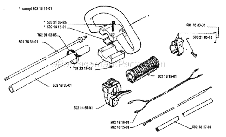 Page J Diagram and Parts List for 22RL 22 RL 1988-01 Husqvarna Trimmer