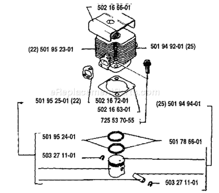 Page M Diagram and Parts List for 25RL 25 RL 1988-01 Husqvarna Trimmer