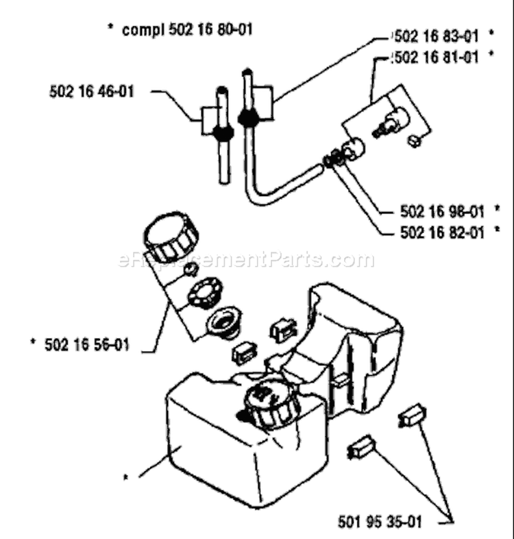Page P Diagram and Parts List for 25RL 25 RL 1988-01 Husqvarna Trimmer