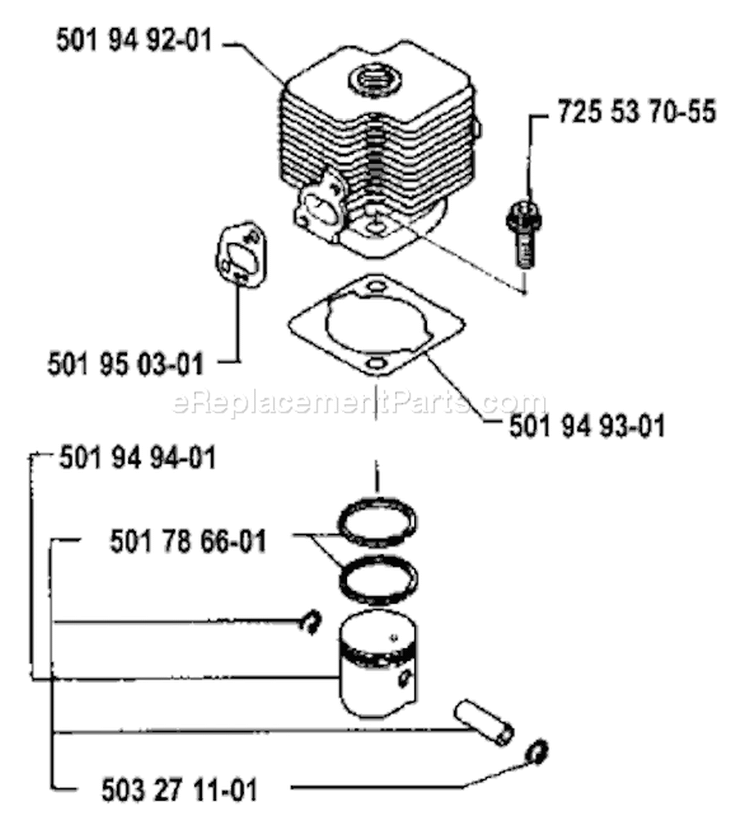 Page L Diagram and Parts List for 25R 25 R 1986-10 Husqvarna Trimmer