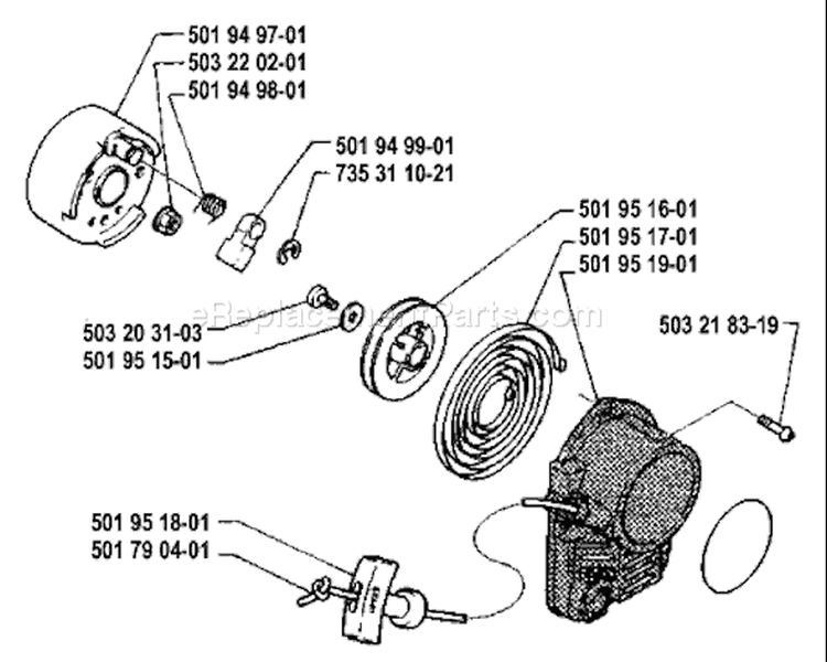 Page N Diagram and Parts List for 25R 25 R 1986-10 Husqvarna Trimmer