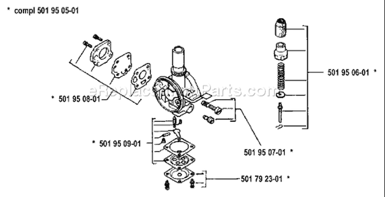 Page G Diagram and Parts List for 25R 25 R 1986-10 Husqvarna Trimmer